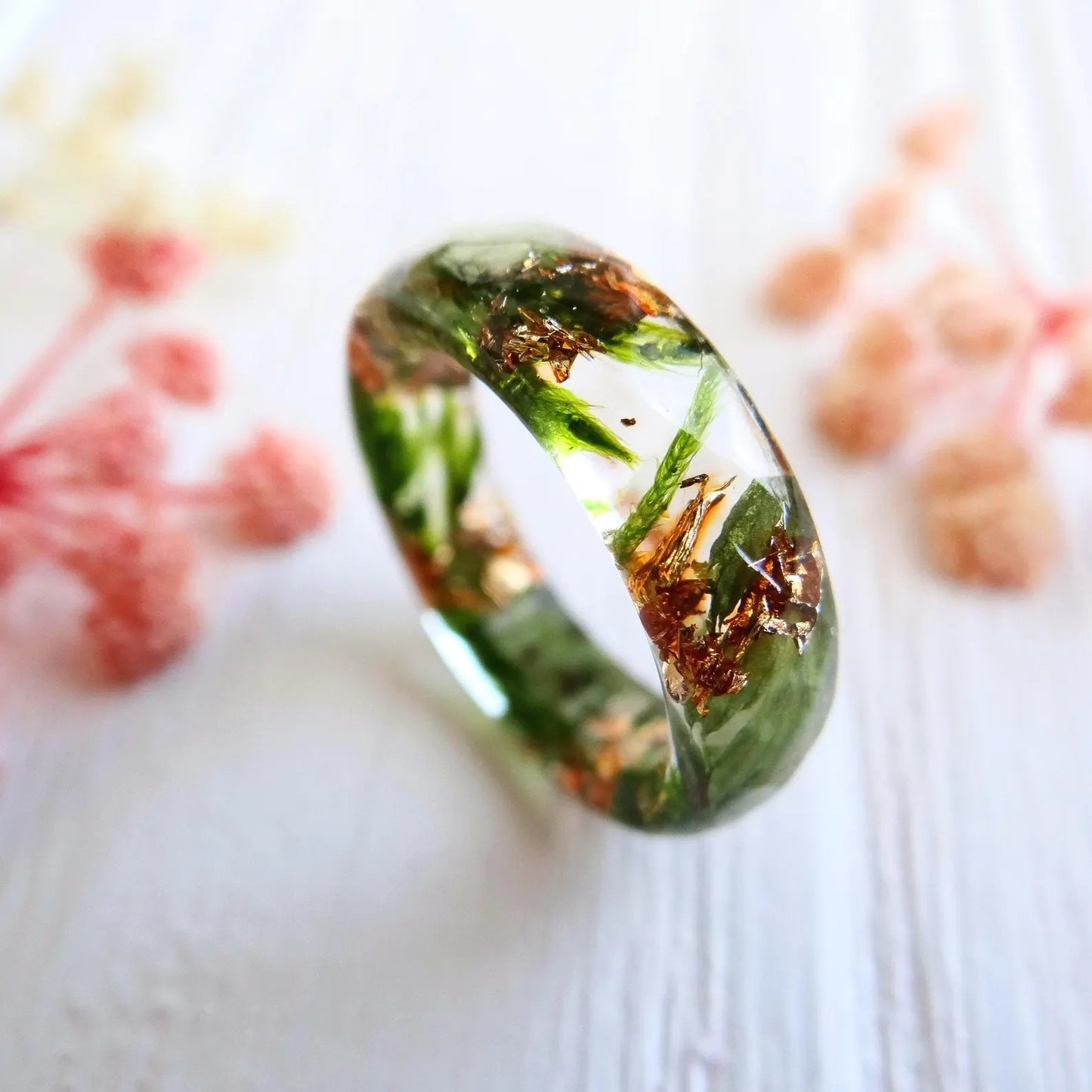 Hand-Preserved Alpine Foliage Ring: A Wearable Museum Piece