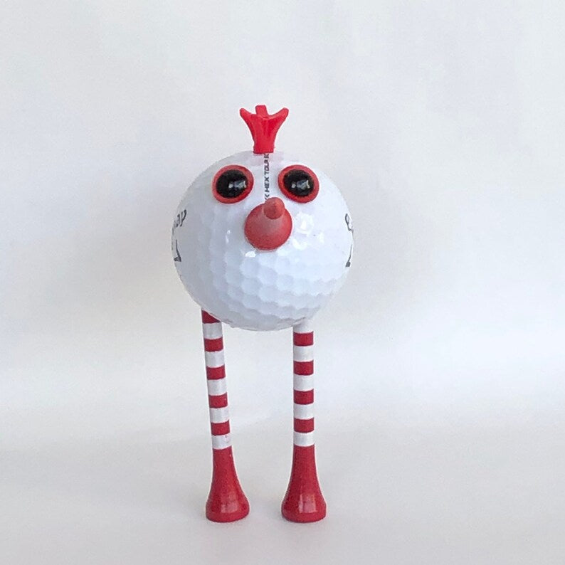 Golf Ball Birdie Christmas Ornament: Upcycled Golf Gift