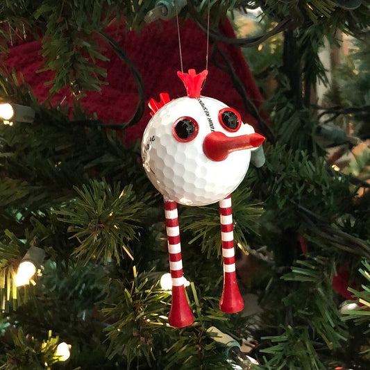 Golf Ball Birdie Christmas Ornament: Upcycled Golf Gift