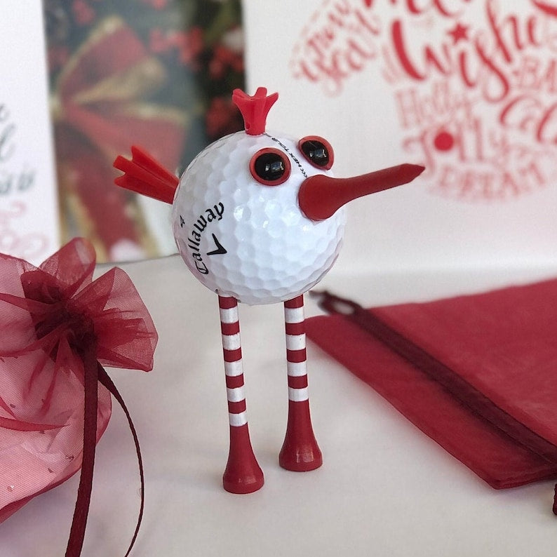 Golf Ball Birdie Christmas Ornament: Upcycled Golf Gift