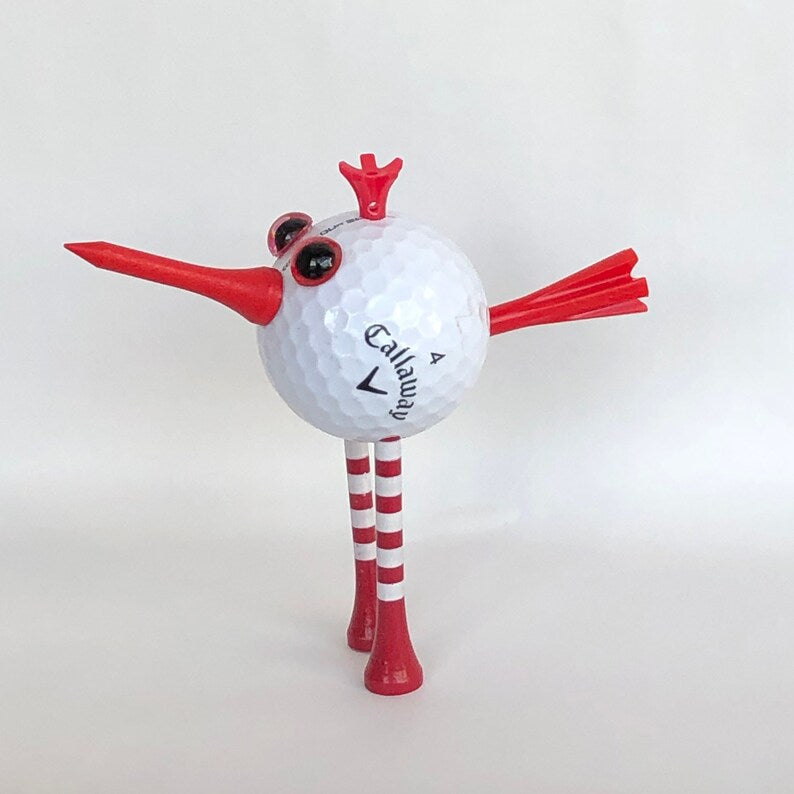 Golf Ball Birdie Christmas Ornament: Upcycled Golf Gift
