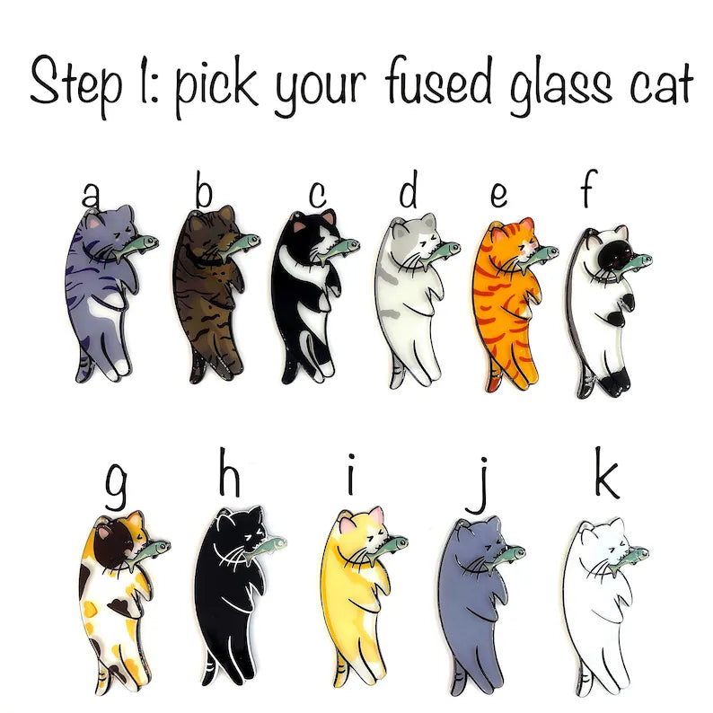 Custom Stained Glass Cat UFO Spaceship Suncatcher: Pressed Flower Alien Encounter Mobile