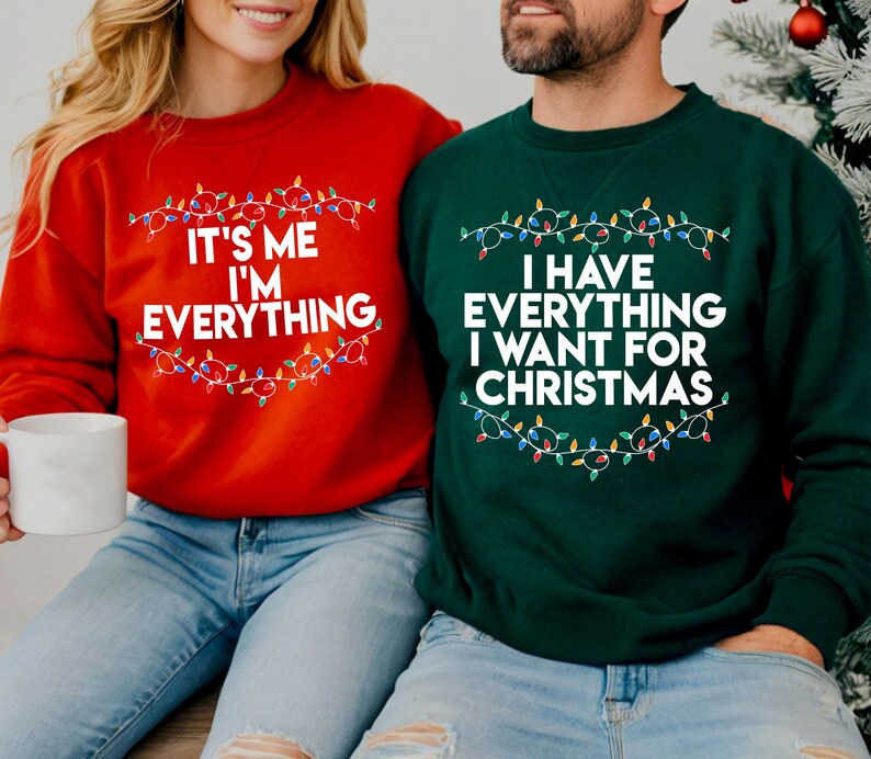Make This Christmas Unforgettable – Matching Couple's Funny Christmas Crewneck Sweatshirts