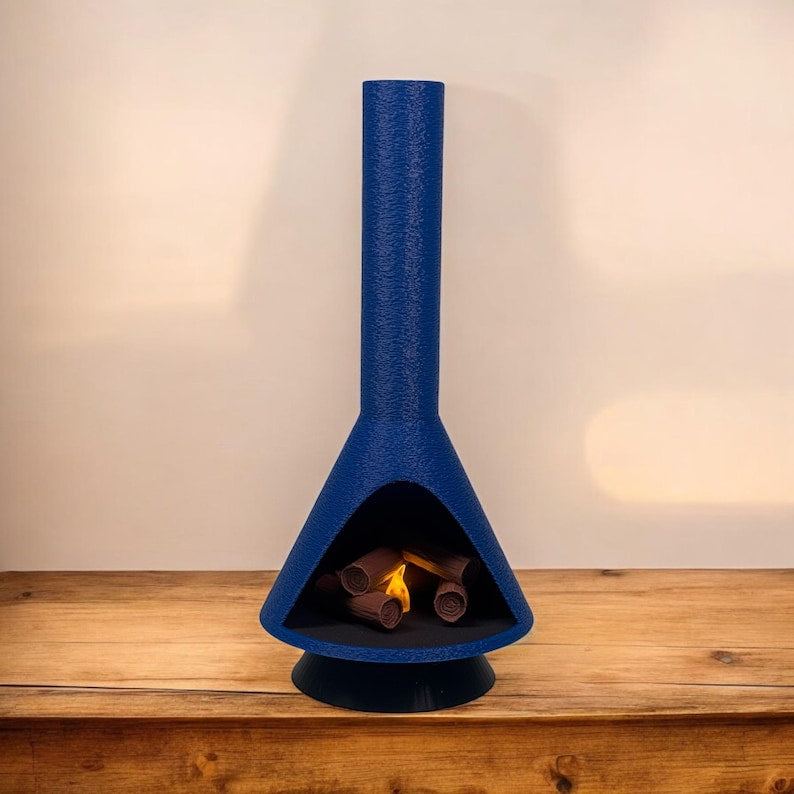 Miniature Mid-Century Modern-style LED Fireplace