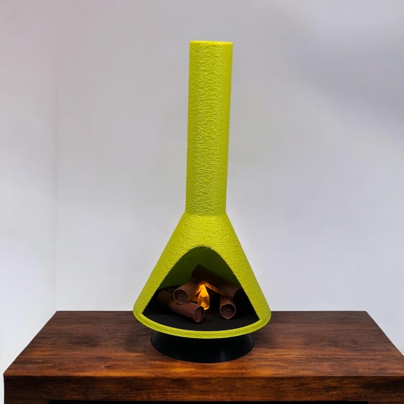 Miniature Mid-Century Modern-style LED Fireplace