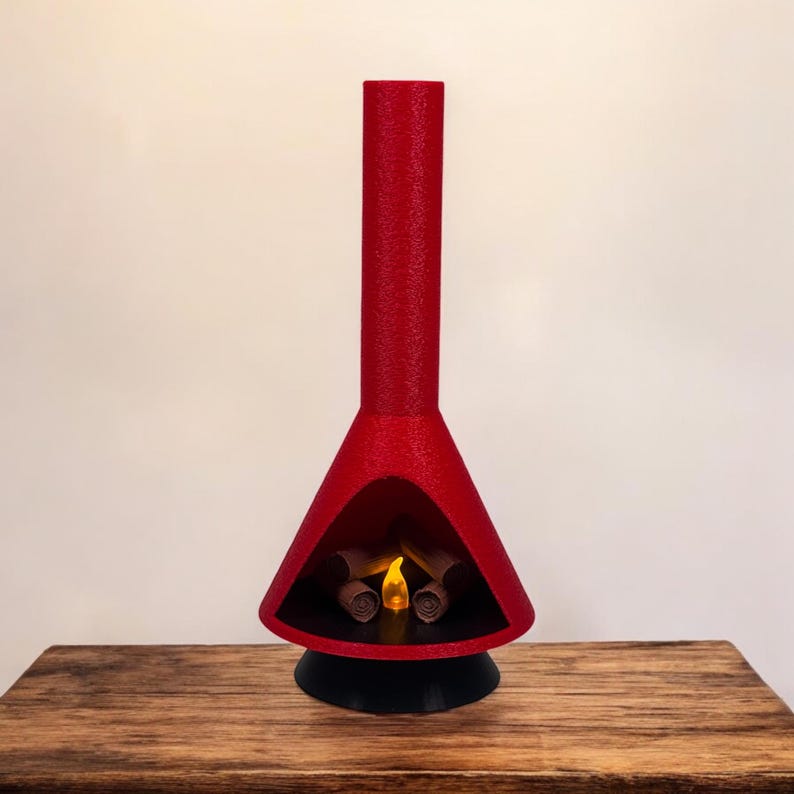 Miniature Mid-Century Modern-style LED Fireplace