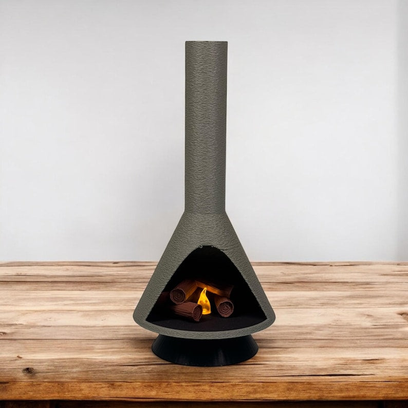Miniature Mid-Century Modern-style LED Fireplace