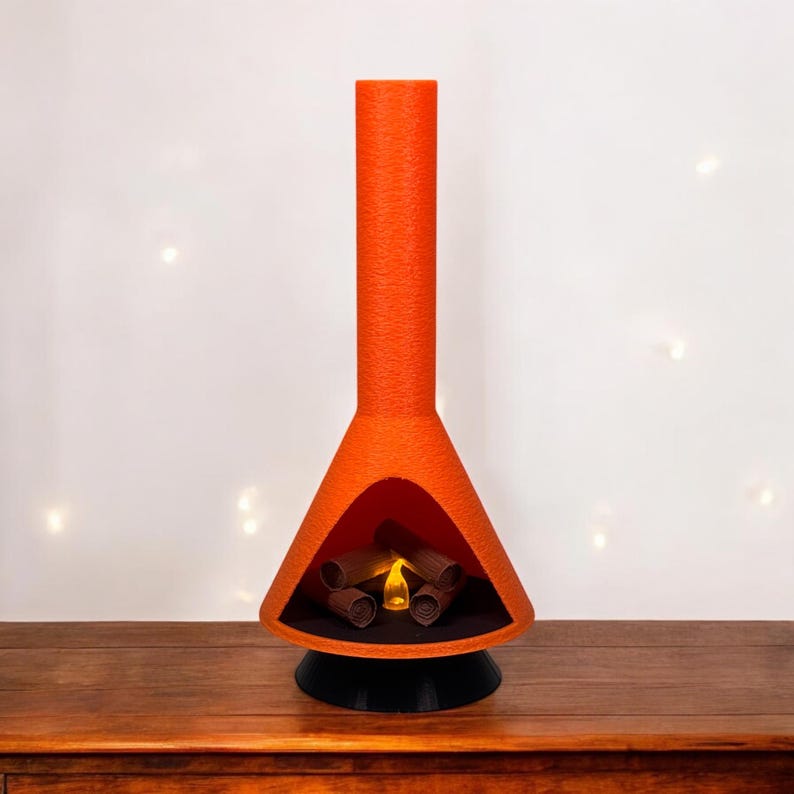 Miniature Mid-Century Modern-style LED Fireplace