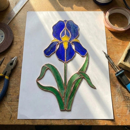 Stained Glass Birth Month Flower, Personalized Birthday Gift for Her, New Mom Baby Name Sign, Grandma Garden Family Tree, Best Friend Gift