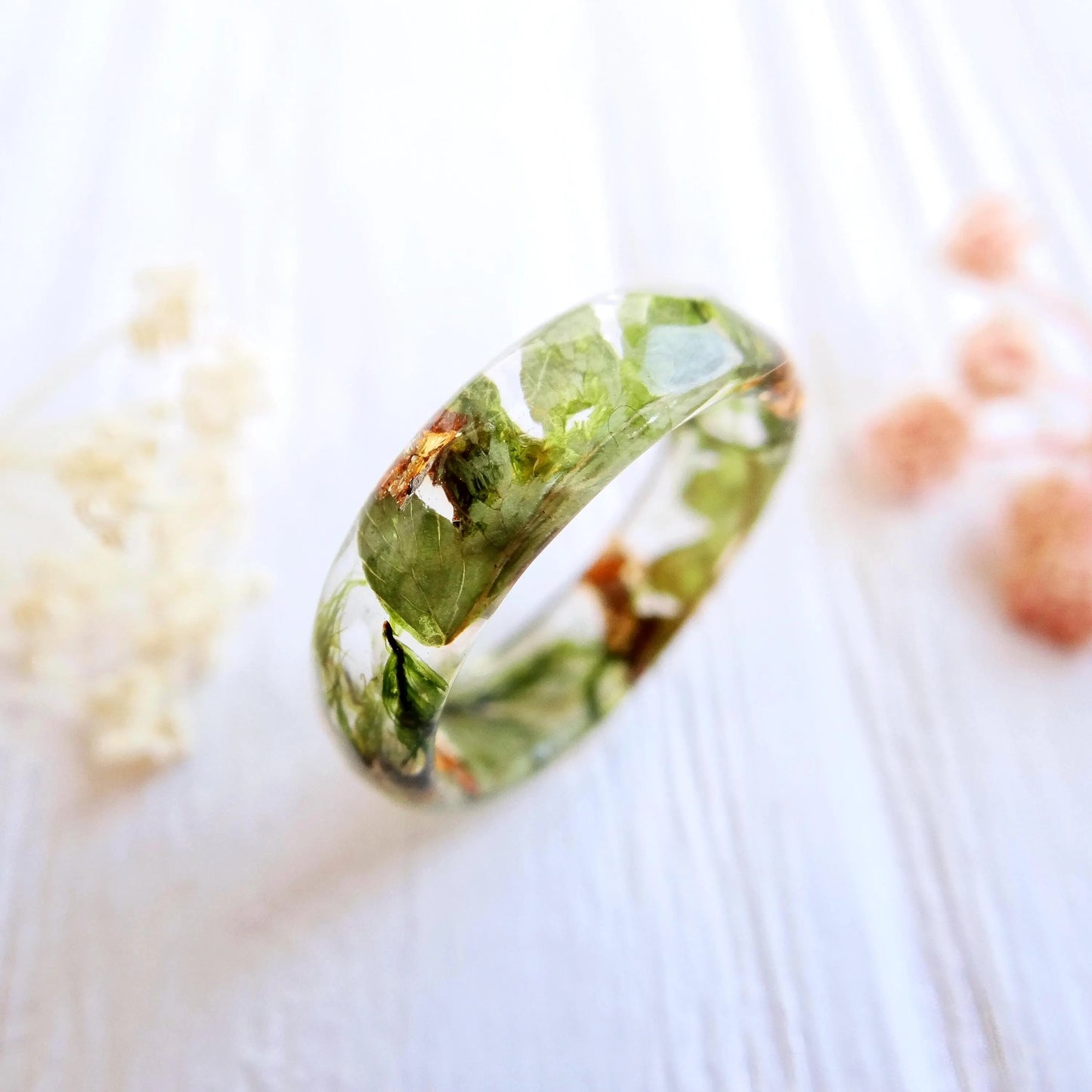 Hand-Preserved Alpine Foliage Ring: A Wearable Museum Piece
