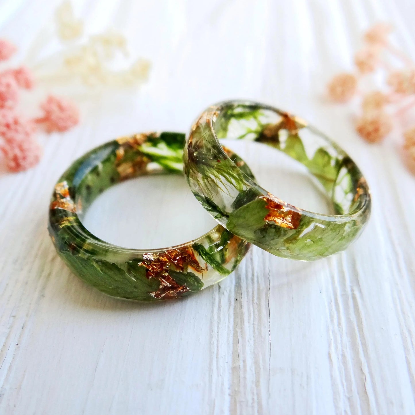 Hand-Preserved Alpine Foliage Ring: A Wearable Museum Piece