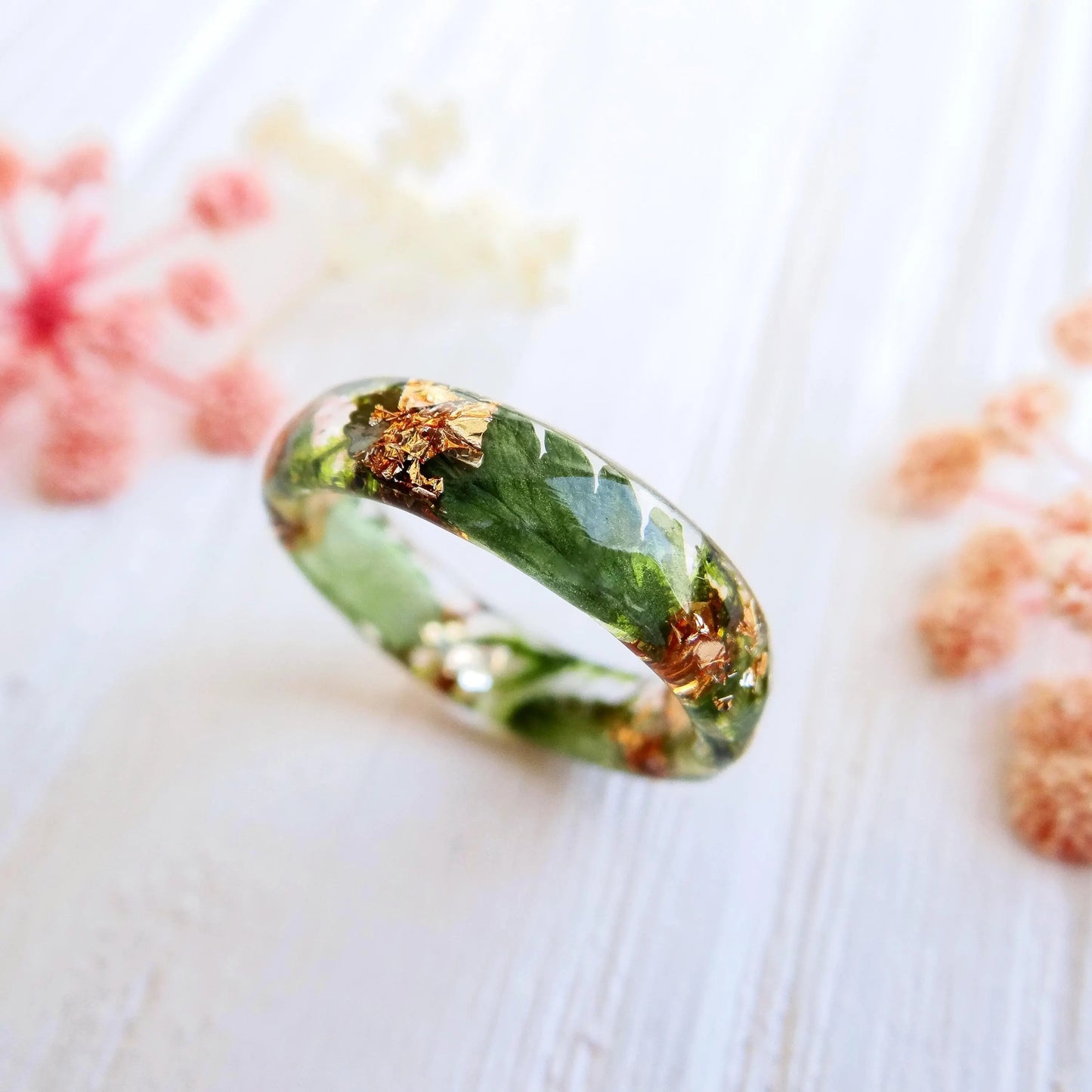 Hand-Preserved Alpine Foliage Ring: A Wearable Museum Piece