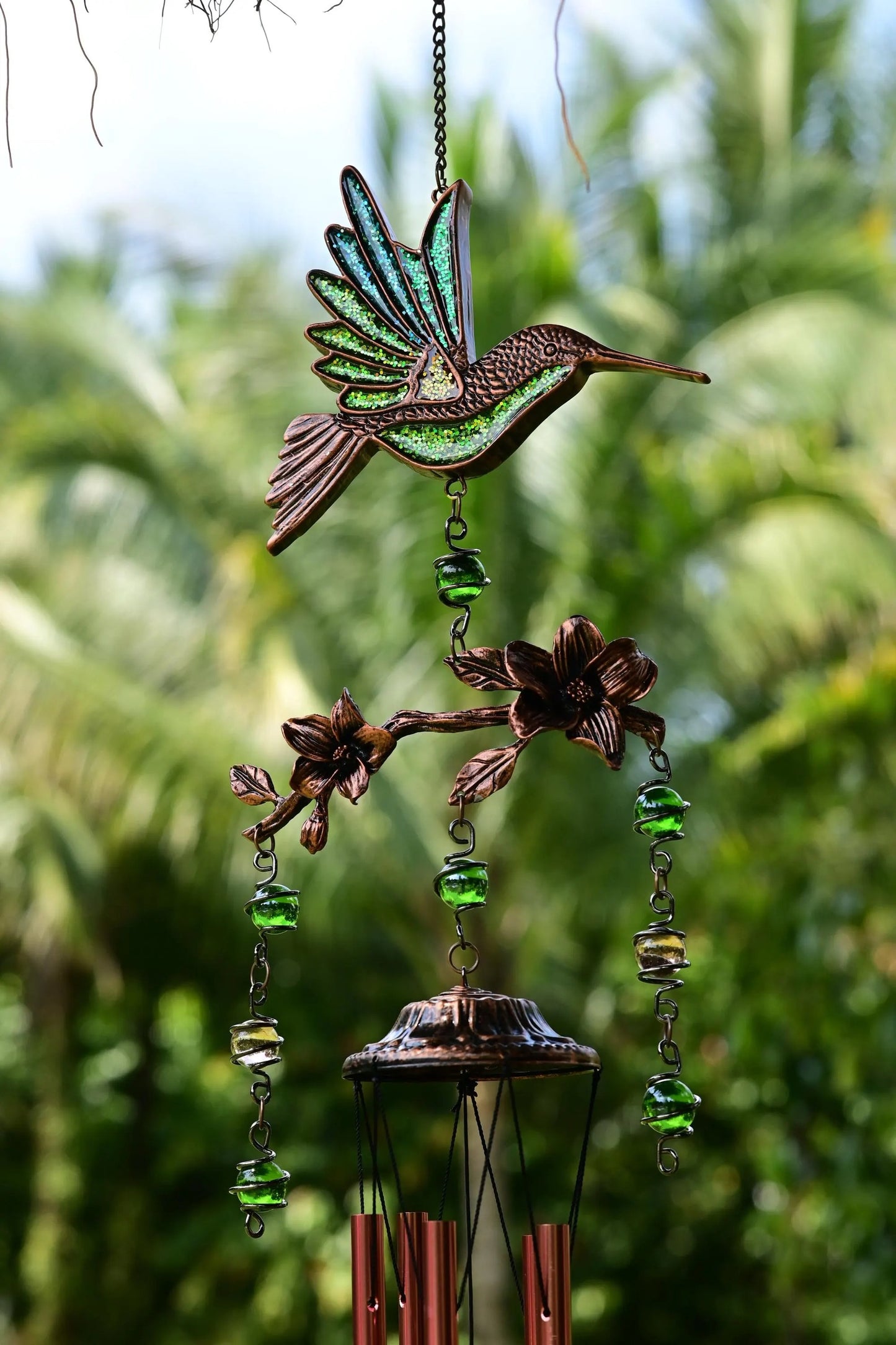 32" hummingbird Wind Chimes for Outside, home decor and garden art
