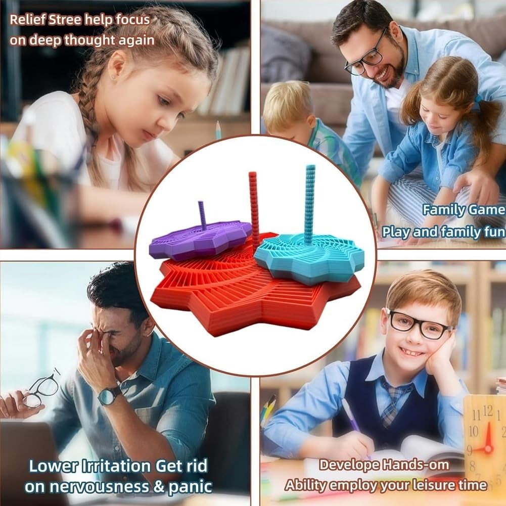 Unstressing Coaster, Expandable Fractal Fidget Hexagon with Handle, Honeycomb Rotating Spiral Design, Adult Fractal Hexagon, Great for Christmas, Birthday Gifts