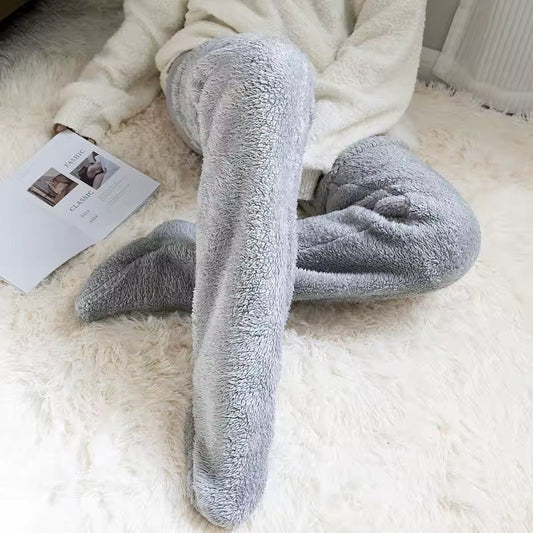 Pure wool home thermal over-the-knee socks